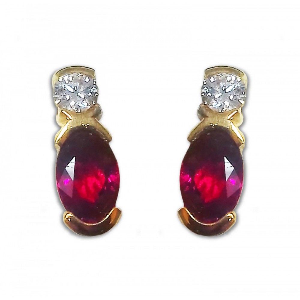 18ct Gold Ruby & Diamond Earrings