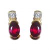 18CT YELLOW GOLD RUBY & DIAMOND EARRINGS
