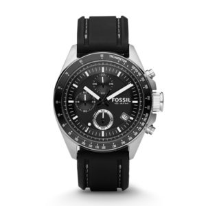 Decker Chronograph Black Silicone Watch