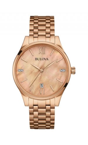 Bulova Mop And Diamond Dial Watch