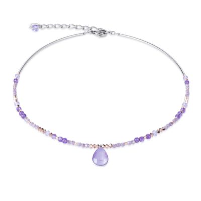 Coeur De Lion Lilac Swarovski® Crystals and Amethyst Drop Necklace