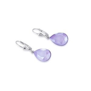 Image of coeur de lion swarovski crystal and lilac amethyst drop earrings