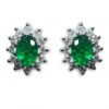 A Photograph of some 18ct White Gold Emerald & Diamond Earrings