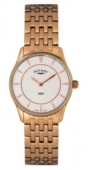 Rotary Ultra Slim Rose Gold Plated Ladies Watch