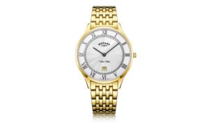 Rotary Ultra Slim Gold Plated Quartz Watch