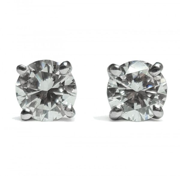 18ct White Gold Diamond Stud Earrings