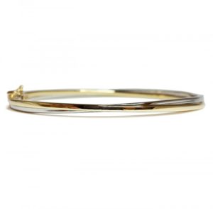 Image of two tone 9ct gold bangle