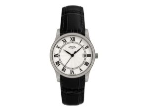 Rotary Men'S Classic Black Leather Strap Watch