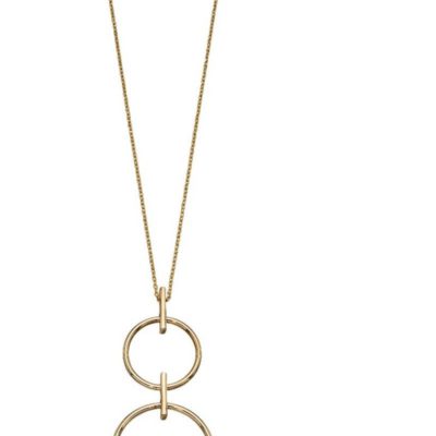 18ct Yellow Gold Double Circle Necklace