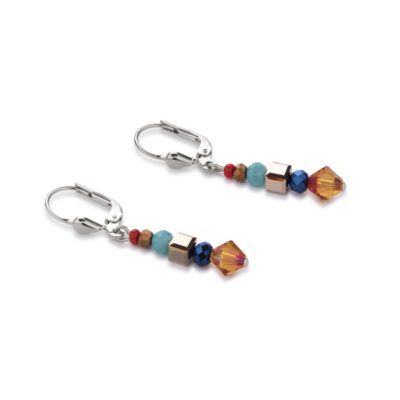 Coeur De Lion Swarovski® Crystals & Cut Glass Orange-Turquoise Earrings