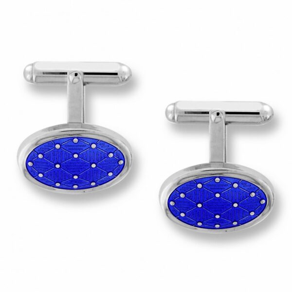 Image of nicole barr silver & enamel cufflinks