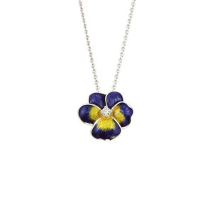 an image of a nicole barr sterling silver and enamel necklace