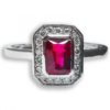 an image of 18ct White Gold Ruby & Diamond Cluster