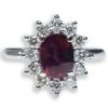 An image of 18ct White Gold Ruby & Diamond Cluster