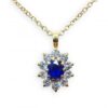 Image of sapphire & diamond pendant in 18ct yellow gold