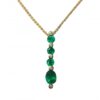 Image of emerald & diamond pendant in 9ct yellow gold