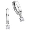 9ct White Gold Diamond Earrings