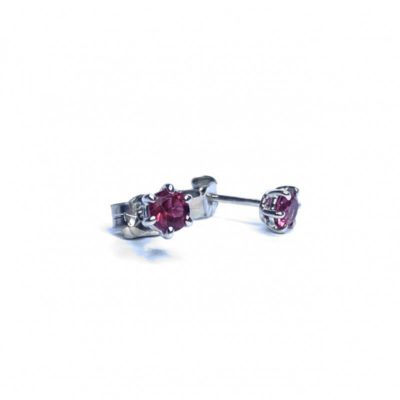 9ct White Gold Pink Tourmaline Earrings