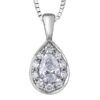 9ct White Gold Pear Shaped Diamond Pendant