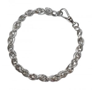 Image of handmade twist and knot bracelet in sterling silver