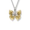 an image of a nicole barr sterling silver, enamel and diamond butterfly necklace