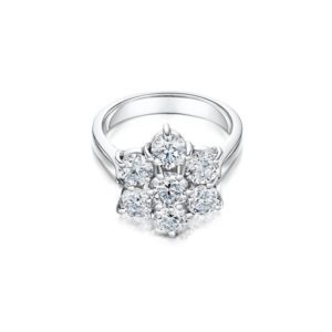 Platinum Diamond Daisy Cluster Ring