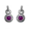 A photograph of some 18ct White Gold Ruby & Diamond Earrings