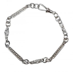 Image of handmade twist bar bracelet in sterling silver
