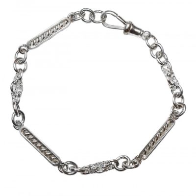 Handmade Twist Bar Bracelet in Sterling Silver