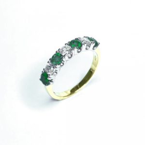 18Ct Yellow Gold Emerald & Diamond Ring
