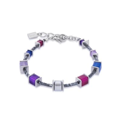 Coeur De Lion Geocube Swarovski Crystals Purple Blue Bracelet