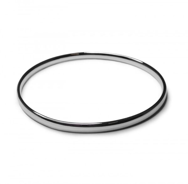 Image of handmade white gold solid bangle