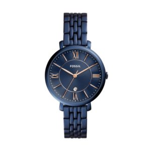 Jacqueline Three-Hand Date Blue Stainless Steel Watch