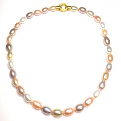 Fresh Water Cultured Pearl Necklace With Gold Plated Clasp