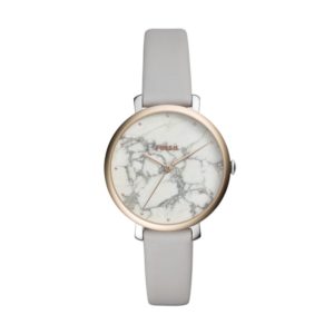 Jacqueline Three-Hand Mineral Gray Leather Watch