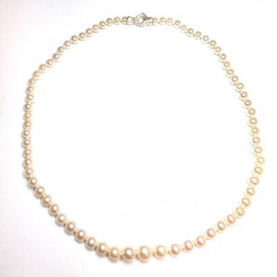 Fresh Water Cultured Pearl Necklace With Silver Clasp