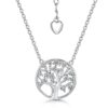 Silver Tree Of Life Pendant With Cubic Zirconia Stones