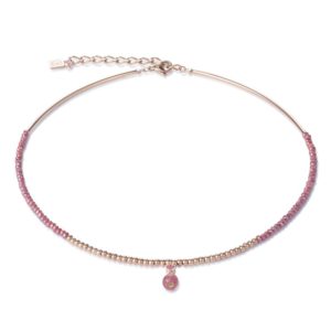Image of coeur de lion gemstone ball strawberry quartz necklace