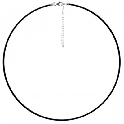 Black Rubber Necklace / Choker 16.5″