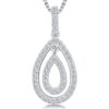 Silver Cubic Zirconia Drop Pendant