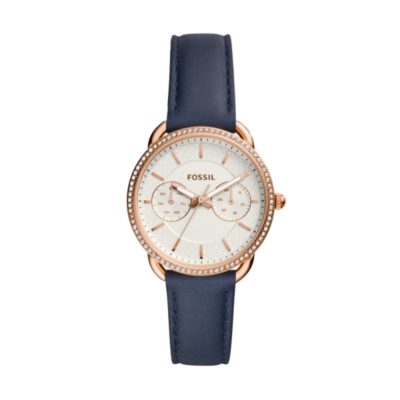 Cvtailor Multifunction Navy Leather Watch