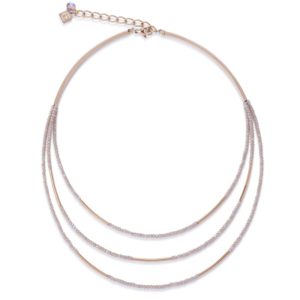 Image of coeur de lion waterfall rose gold & nude glass necklace