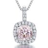 Silver Clear Pink & Cubic Zirconia Pendant