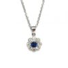 18ct White Gold Sapphire And Diamond Pendant
