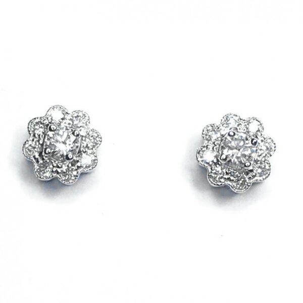 18ct White Gold Diamond Earrings