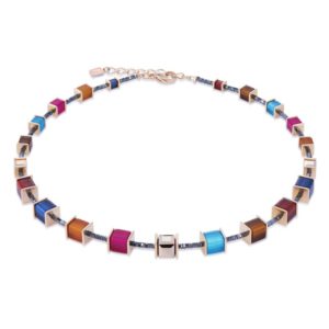 Image of coeur de lion necklace geocube® swarovski® crystals & polaris -winter multicoloured