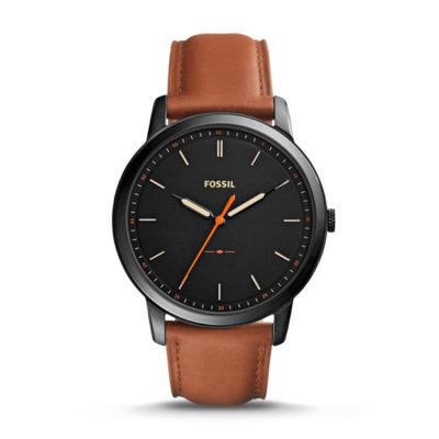 The Minimalist Slim Three-Hand Light Brown Leather Watch