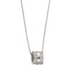 Silver Cubic Zirconia Barrel Textured Pendant