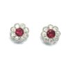 18ct White Gold Ruby & Diamond Earrings