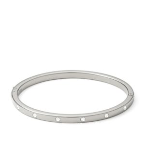 Image of fossil dainty dot silver bangle
